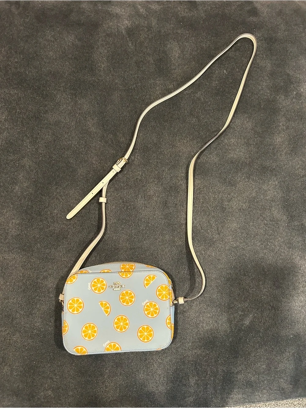 Coach Orange Print Crossbody Bag